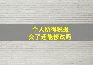 个人所得税提交了还能修改吗