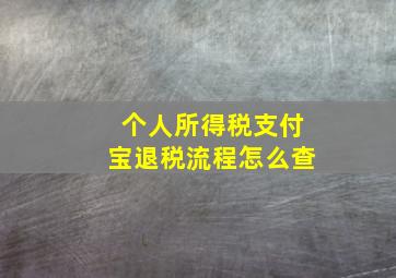 个人所得税支付宝退税流程怎么查