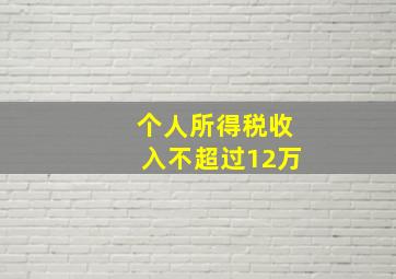 个人所得税收入不超过12万