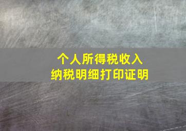 个人所得税收入纳税明细打印证明