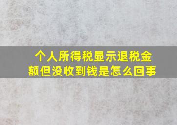 个人所得税显示退税金额但没收到钱是怎么回事