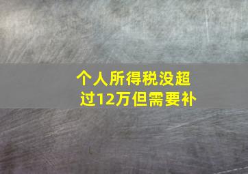 个人所得税没超过12万但需要补