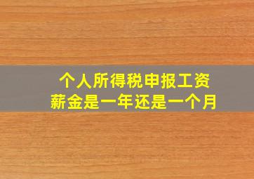 个人所得税申报工资薪金是一年还是一个月