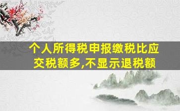 个人所得税申报缴税比应交税额多,不显示退税额