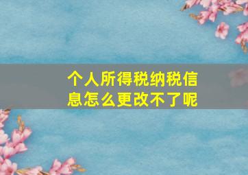 个人所得税纳税信息怎么更改不了呢