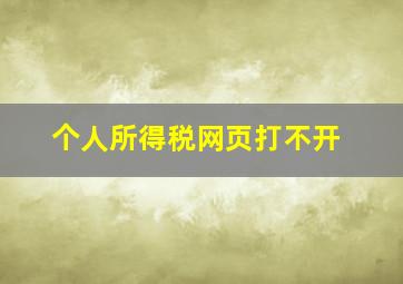 个人所得税网页打不开