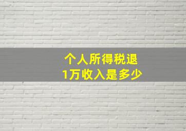 个人所得税退1万收入是多少