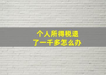 个人所得税退了一千多怎么办