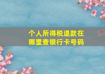 个人所得税退款在哪里查银行卡号码