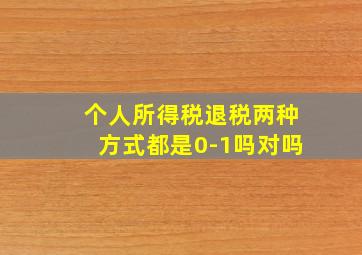 个人所得税退税两种方式都是0-1吗对吗