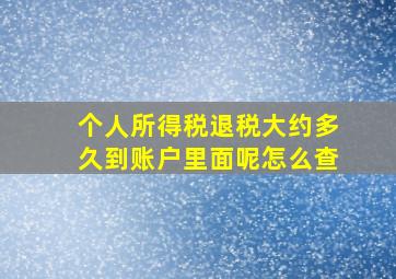 个人所得税退税大约多久到账户里面呢怎么查