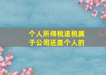 个人所得税退税属于公司还是个人的