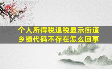 个人所得税退税显示街道乡镇代码不存在怎么回事