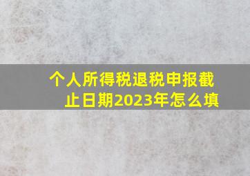 个人所得税退税申报截止日期2023年怎么填