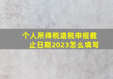 个人所得税退税申报截止日期2023怎么填写