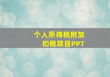 个人所得税附加扣税项目PPT