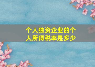 个人独资企业的个人所得税率是多少