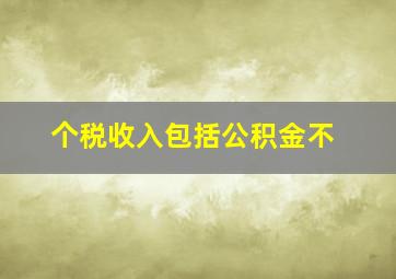 个税收入包括公积金不