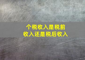 个税收入是税前收入还是税后收入