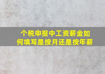 个税申报中工资薪金如何填写是按月还是按年薪