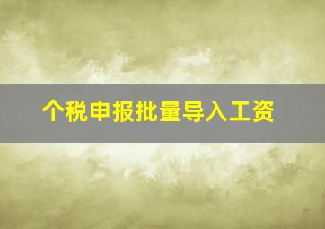 个税申报批量导入工资