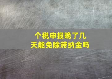 个税申报晚了几天能免除滞纳金吗