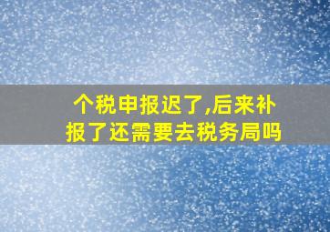 个税申报迟了,后来补报了还需要去税务局吗