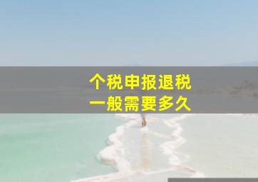 个税申报退税一般需要多久