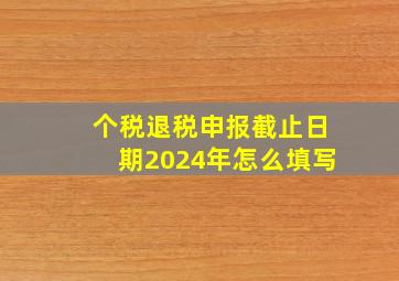 个税退税申报截止日期2024年怎么填写