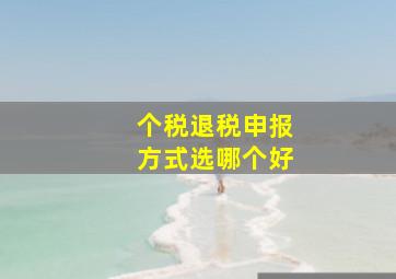 个税退税申报方式选哪个好