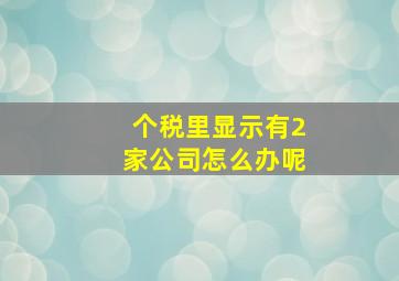 个税里显示有2家公司怎么办呢