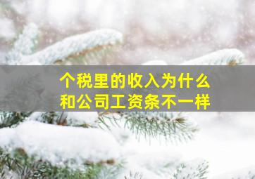 个税里的收入为什么和公司工资条不一样