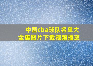 中国cba球队名单大全集图片下载视频播放