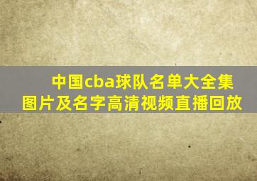 中国cba球队名单大全集图片及名字高清视频直播回放