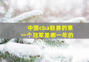 中国cba联赛的第一个冠军是哪一年的