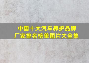 中国十大汽车养护品牌厂家排名榜单图片大全集