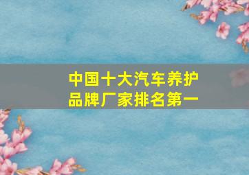 中国十大汽车养护品牌厂家排名第一