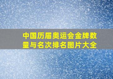 中国历届奥运会金牌数量与名次排名图片大全