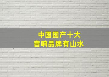 中国国产十大音响品牌有山水