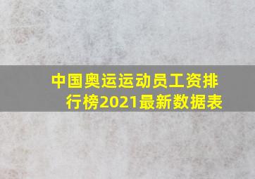 中国奥运运动员工资排行榜2021最新数据表