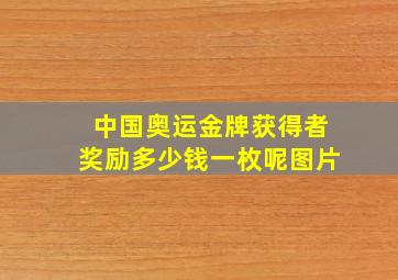 中国奥运金牌获得者奖励多少钱一枚呢图片