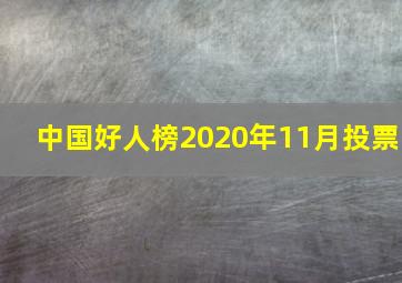 中国好人榜2020年11月投票