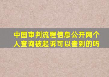 中国审判流程信息公开网个人查询被起诉可以查到的吗