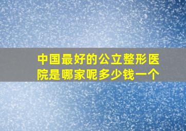 中国最好的公立整形医院是哪家呢多少钱一个