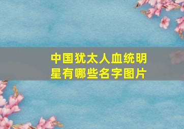 中国犹太人血统明星有哪些名字图片