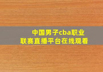 中国男子cba职业联赛直播平台在线观看