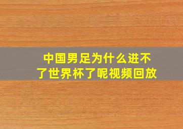 中国男足为什么进不了世界杯了呢视频回放