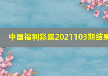 中国福利彩票2021103期结果