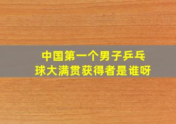 中国第一个男子乒乓球大满贯获得者是谁呀