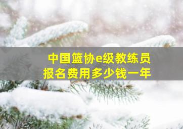 中国篮协e级教练员报名费用多少钱一年